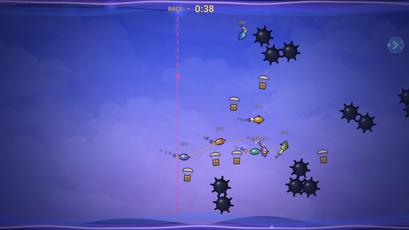 A Race round through floating mines